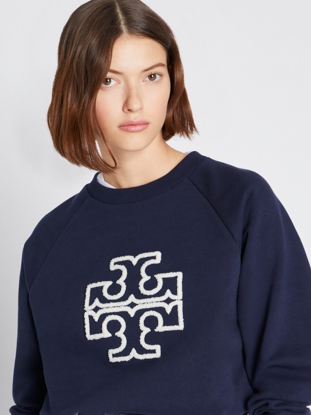 ✨ Tory Burch HEAVY FRENCH TERRY LOGO CREWNECK SWEATER NWT